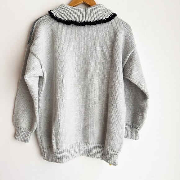 Vintage Unique Floral Turtleneck Sweater L - Picture 4 of 4